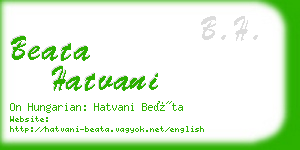 beata hatvani business card
